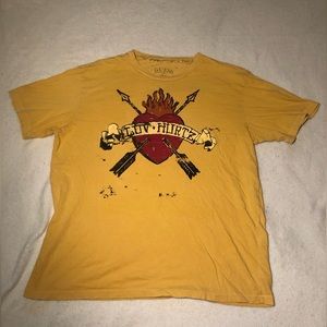 Yellow “Luv Hurts” Guess Mens Tee
